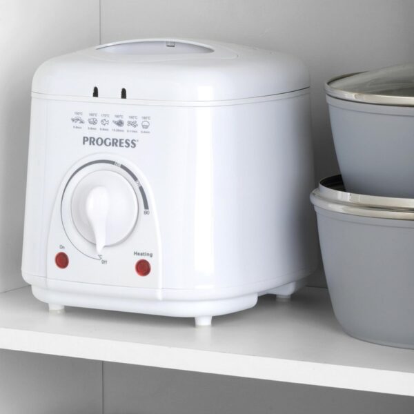 Progress EK2969P Electric 1L Mini Deep Fat Fryer - Removable Cooking Basket, Easy Clean, Non-Slip, Variable Temperature Control to 190°, Non-Stick Oil Tank, Detachable Handle, Countertop Chip Pan - Image 10
