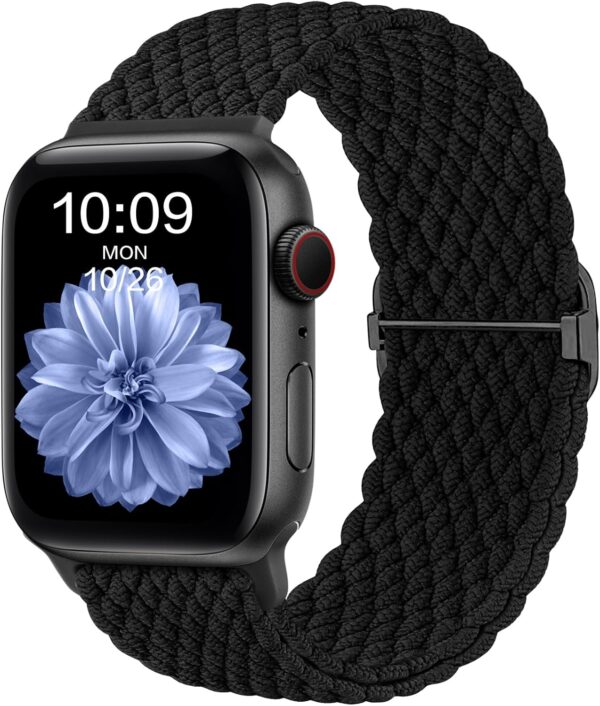 CeMiKa Braided Solo Loop Straps Compatible with Apple Watch Straps 45mm 44mm 42mm 49mm 46mm, Stretchy Strap Elastic Sport Band for Apple Watch SE/iWatch Series 10 9 8 7 6 5 4 3 Ultra 2 1, Women Men - Image 2