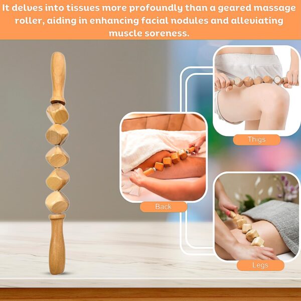 5-in-1 Wood Therapy Massage Tools for Body Contouring and Shaping - Pain Relief Wooden Body Sculpting Tools - Wooden Therapy Massage Tools for Muscles- Anti Cellulite Massage for Enhancing Circulation - Image 5