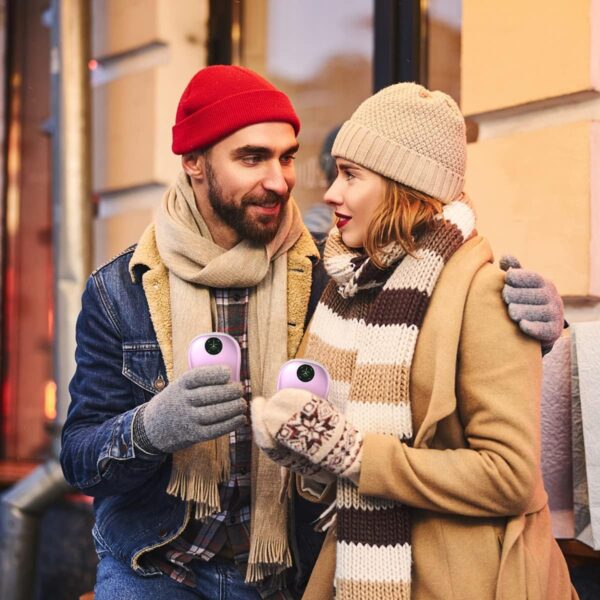 Hand Warmers Rechargeable, 2 in1 Portable Magnetic Reusable Hand Warmers, 5000mAh * 2Packs, USB Pocket Warmer/Power Bank, Great Gift for Women Men（Rose Gold） - Image 8