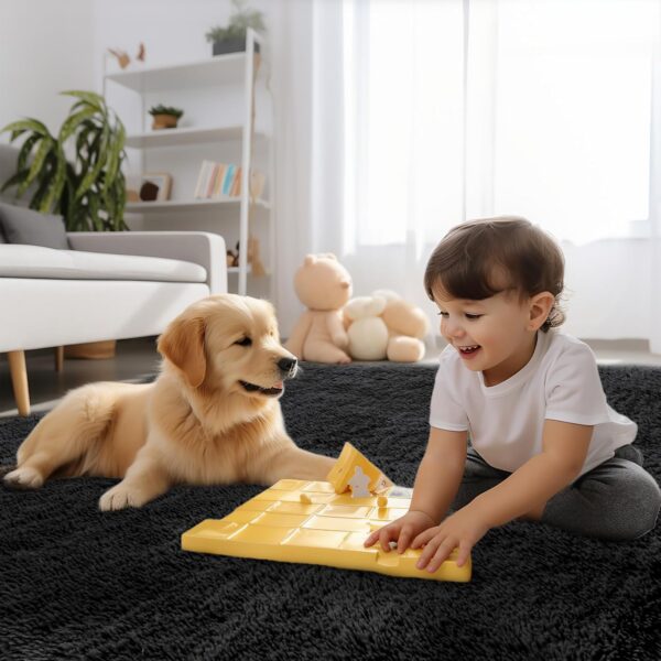 Sour Lemon Rugs Living Room 140x200cm, Black Area Rugs for Bedroom, Washable Anti Slip Extra Large Shaggy Soft Rug Fluffy Modern Floor Carpets Mat Beside Carpet for Kids Living Room - Image 8