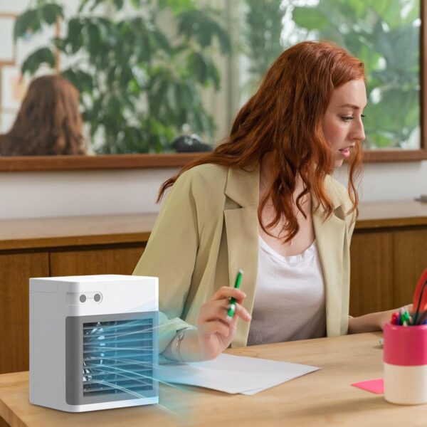 Portable Air Chiller, Quiet Tabletop Misting Cooler Fan, Air Cooler Cooling Fan, Personal Evaporative Air Cooler Fan for Bedroom, Home - Image 4