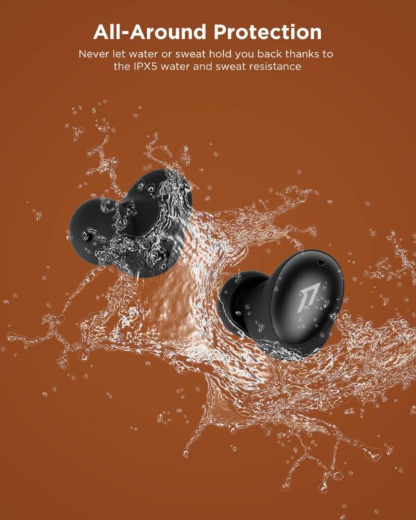 1MORE ColourBuds True Wireless Earbuds, Premium Bluetooth Earphones with Super Light-Weight Design, IPX5 Water Resistant, 22H Playtime, and Dual ENC Mic, for Workout, Sports, Home Office, Black - Image 5
