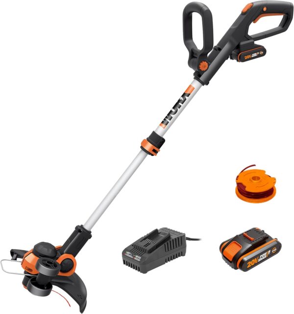 WORX 20V Cordless Grass Trimmer WG163E.3 with Fast Charger, 2 x 2,0Ah Batteries, PowerShare, 2-in-1 Strimmer/Edger, 90° Head pivots, Command Feed System - Image 2