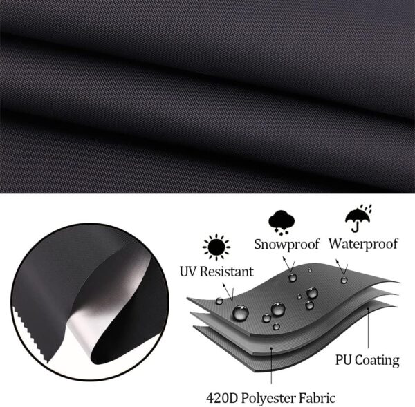 5 Piece Bar Height Patio Dining Set Covers Waterproof 66 Inch Square Patio Bar Height Table & Chair Sets Cover, Black - Image 4