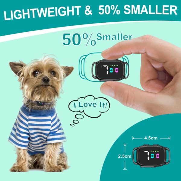 RICIVI Anti-Bark Collar for Small Dogs, No Shock Anti Barking Collars with 7 Sensitivities, 3 Adjustable Modes Beep & Vibration, IP67 Waterproof - Effective & Humane Small Dogs Bark Collar, Dark Black - Image 7