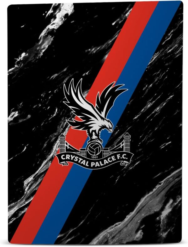 Head Case Designs Officially Licensed Crystal Palace FC Black Marble Logo Art Vinyl Faceplate Gaming Skin Decal Compatible With Sony PlayStation 5 PS5 Disc Edition Console & DualSense Controller - Image 3