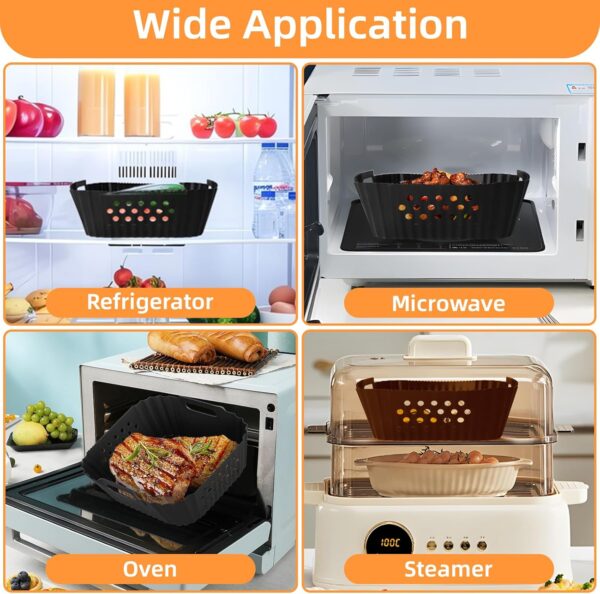 7PCS Air Fryer Accessories for Ninja Double Stack 7.6L Air Fryer SL300UK, Dual Silicone Air Fryer Liners Reusable, Gloves, Silicone Tong, Oil Brush, Spatula Included - Image 7