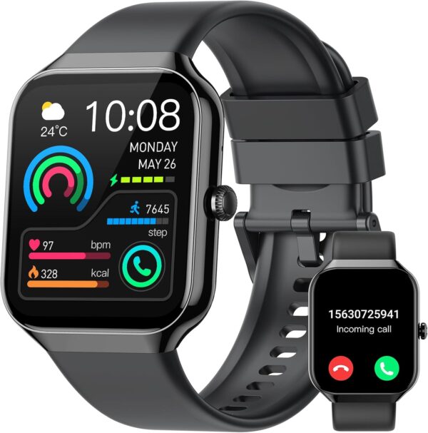 Smart Watch for Men Women Answer/Make Calls, 1.96" HD Touch Screen Fitness Watch with Heart Rate/Sleep Monitor/Step Counter, 113+ Sports Activity Trackers, IP68 Waterproof Smartwatch for Android/iOS - Image 2