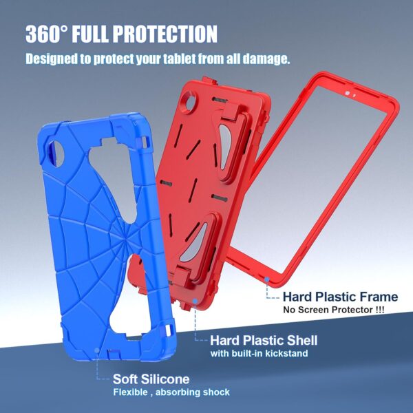 ATOOZ for Samsung Galaxy Tab A9 Kids Case 8.7 Inch,360° Heavy Duty Shockproof Sturdy Protective Cartoon Cover with Hard Front Frame & Stand Galaxy A9 8.7 Tablet Case (SM-X110/SM-X115/SM-X117) Blue - Image 5