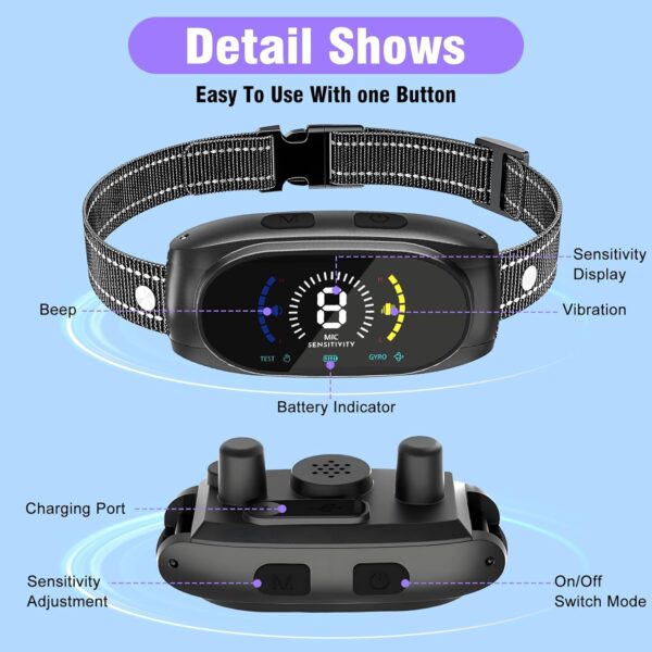 ChunHee Anti Bark Collars for Dogs No Shock Dog Bark Collar Rechargeable Waterproof 3 Adjustable Modes Beep & Vibration No Remote for Small, Medium & Large Dogs - Image 9