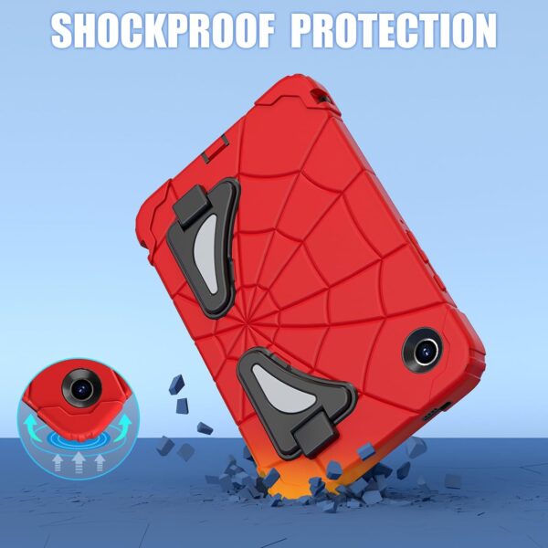 ATOOZ for Samsung Galaxy Tab A9 Kids Case 8.7 Inch,360° Heavy Duty Shockproof Sturdy Protective Cartoon Cover with Hard Front Frame & Stand Galaxy A9 8.7 Tablet Case (SM-X110/SM-X115/SM-X117) Red - Image 4