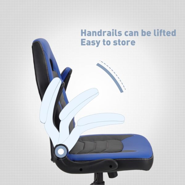 WangPangzi Gaming Chair Office desk chair,Adjustable Computer Chair PC Chairs Ergonomic High Back Office Racing Chair with Armrest,Swivel Leather Desk Chairs(Blue) - Image 6