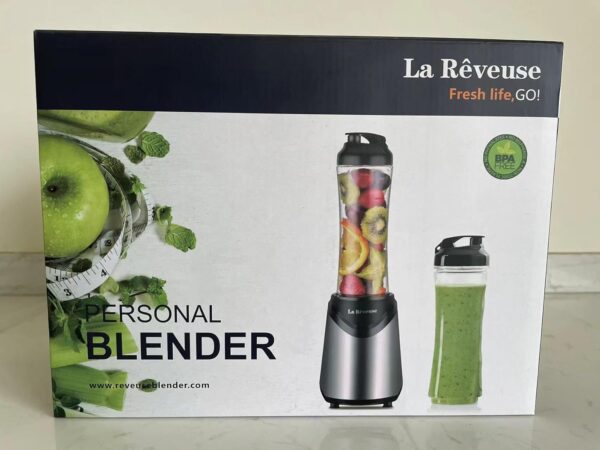 La Reveuse Smoothie Blender Personal Size with 2 BPA Free Portable Travel Sports Bottles (550ml),300 Watts,Silver - Image 10