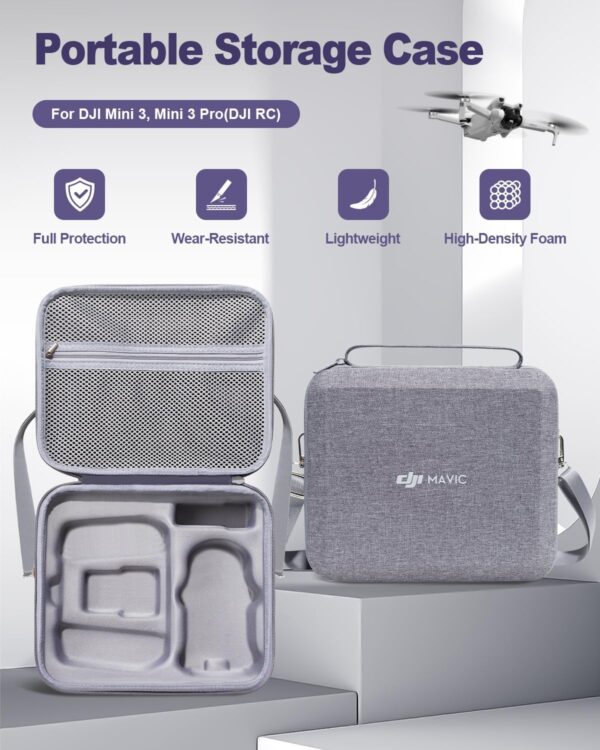 LINGHUANG Mini 3 Pro Drone Hard Carrying Case, Original Storage Case with Propeller Holder Strap Kit for DJI Mini 3 Pro, Mini3 Drone and 2 Batteries - Image 4