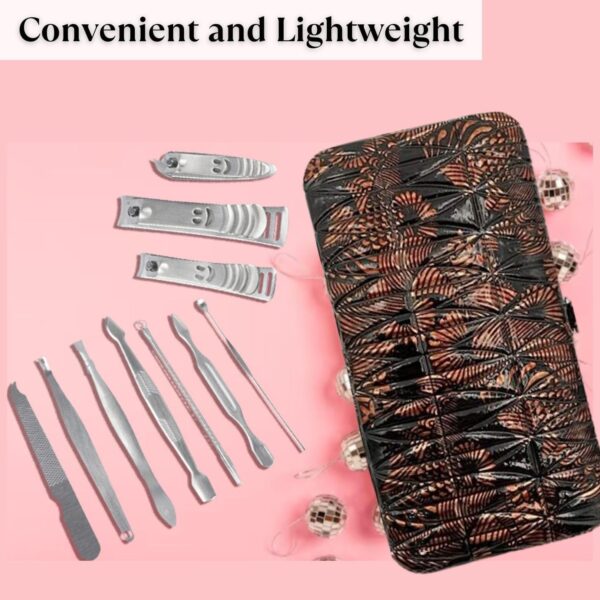 Stainless Steel 12 Pcs Manicure Pedicure Set - Nail Clippers, Nail Care Kit - Grooming Kit Tools - Pocket Travel Set- Gift with Luxurious case for Men & Women - Image 6