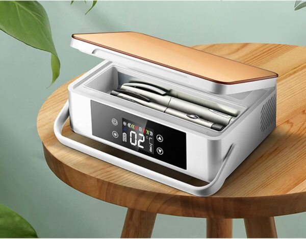 BAEE Insulin Portable Refrigerator, Household Car Mini Portable Charging And Cooling Smart Small Refrigerator (Color : Golden) - Image 4