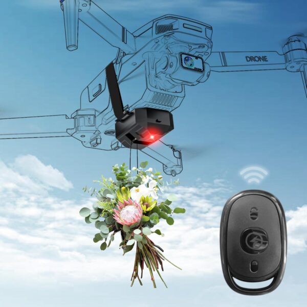 Craznick Drone Airdrop System for DJI NEO/Mini 4K/Mini 4 Pro/3 Pro/Air 3/Air 3S/Mini 2 SE/Mavic 2/2S/3 Phantom 3 4/4 Pro Transport Release Delivery Payload Device for Wedding Scene Fishing Bait Rescue - Image 2