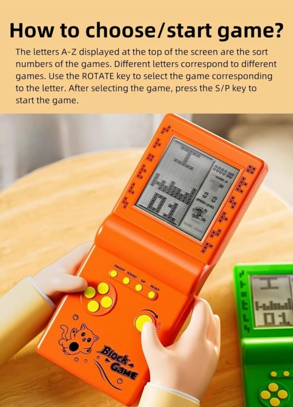 CZT Nostalgic Cube Game Console, Big Screen, Built-in 999 Games, Indoor/Outdoor, Handheld, Black - Image 7
