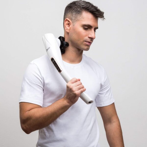 GLOBAL RELAX® | EGO Multifunctional Cordless Body Massager | White | Shiatsu Massage I Percussion | 6 Interchangeable Heads | 10 Intensity Levels | LCD Display - Image 6