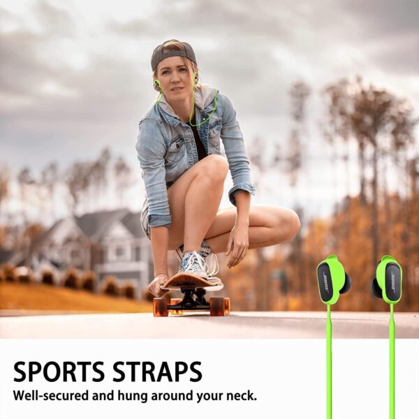 Miimall Compatible with Bose QuietComfort Earbuds II Anti-lost Strap, Soft Silicone Earbud Lanyard, Anti-lost Sports Straps for Bose QuietComfort Earbuds II-Night Green - Image 3