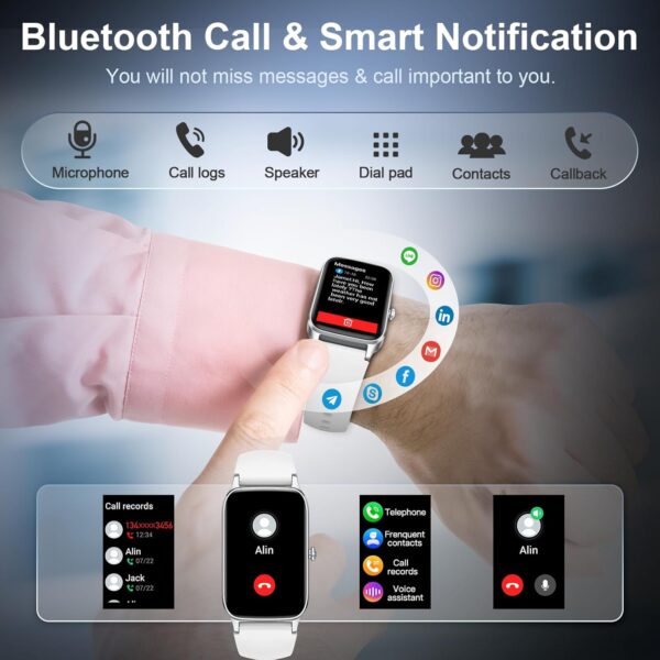 Smart Watch for Men Women, 1.57" Touch Smartwatch Answer/Make Calls, Fitness Watch with Heart Rate Sleep Monitor Step Counter, 110+ Sports Modes Activity Tracker, IP68 Waterproof Watch for Android iOS - Image 4