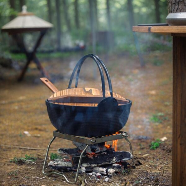 Folding Campfire Cooking Grill, Stainless Steel Foldable Stove Stand - Ultralight Charcoal Grate, Portable Grill Grid for Camping Hiking BBQ Fishing - Image 8