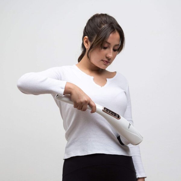 GLOBAL RELAX® | EGO Multifunctional Cordless Body Massager | White | Shiatsu Massage I Percussion | 6 Interchangeable Heads | 10 Intensity Levels | LCD Display - Image 5