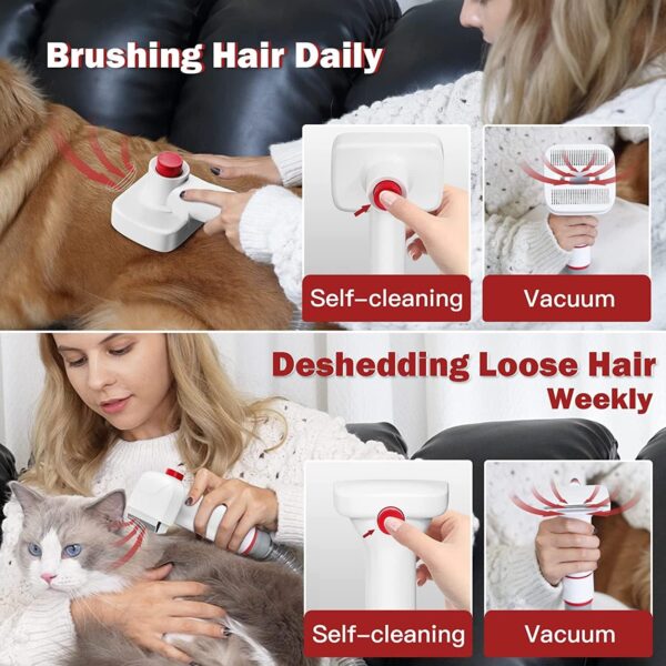 DOPORA 6In1 Pet Grooming Kit - Vacuum Suction Tools for Dogs Cats - Short Hair All - Families with Children - Image 6