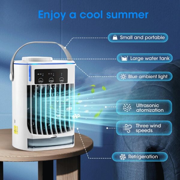 BAIYUN Portable Air Conditioners | 4 in 1 Desktop Air Conditioner | Portable Room Air Conditioners 3 powerful wind, 3 Spray Modes - A/C Portable Air Conditioner for Bedroom Home Camping - Image 4