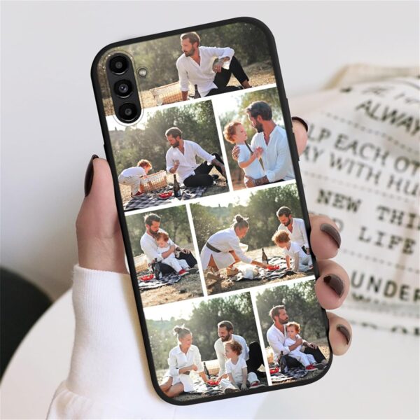 Yoedge Personalised Phone Case for Samsung Galaxy A25 5G 6.5 inch, Custom Photo Design Flexible Soft Silicone Customized Rubber Shockproof Cover, Personalize with 7 Image Collage for Girls, Black - Image 6