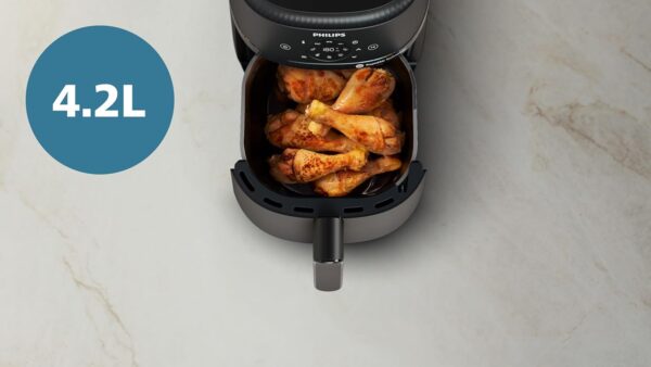 Airfryer 2000 series 4.2L - 1500W Power, RapidAir technology, Digital touchscreen, 13 cooking options, 9 preset functions, Up to 90% less fat, Black (NA229/09) - Image 8