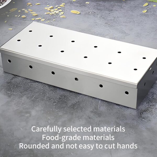 Xiciki BBQ Smoker Box for Wood Chips, Charcoal BBQ Grill Stainless Steel Accessories, Perfect for Camping BBQ, Enhances Flavor for Barbecues, Universal Fit for Gas, Electric and Charcoal Grilling. - Image 4