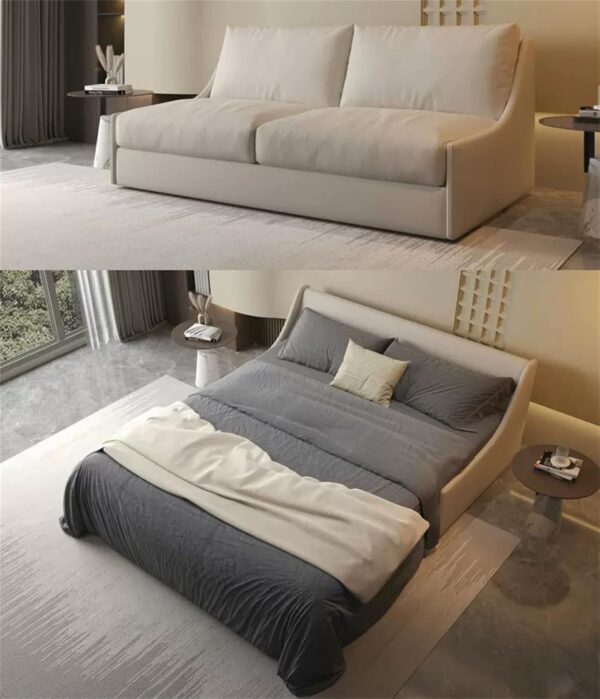 JHKZUDG 2 in 1 Convertible Sleeper Sofa Couch,Pull Out Sofa Bed Couch, 2 in 1 Loveseat Sofa Bed Folding Latex Mattress,for Compact Living Space, Apartment - Image 4