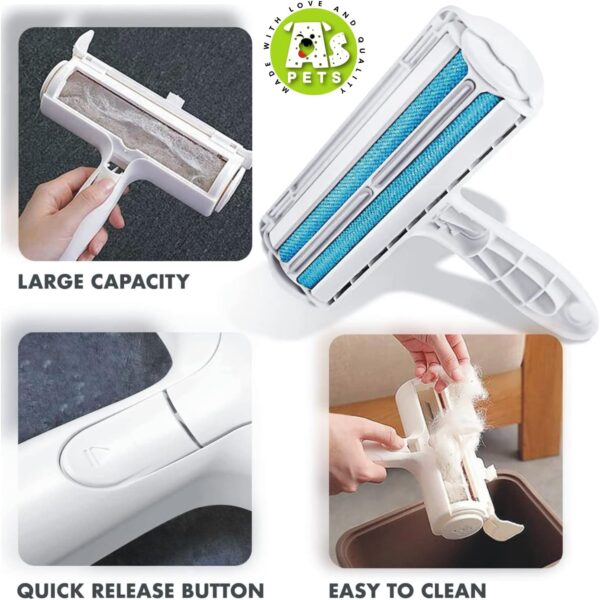 AS PETS Pet Hair Remover Roller – Reusable Dog & Cat Fur Removal Tool for Furniture, Carpets, Sofas, Bedding, Rugs & Clothes – Easy Self-Cleaning Animal Hair Brush - Image 7