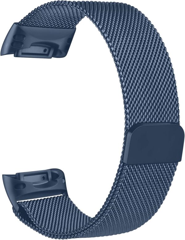 Metal Strap for Fitbit Charge 6/5 - Adjustable Stainless Steel Mesh Loop With Magnetic Clasp for Women and Men (Blue) - Image 4