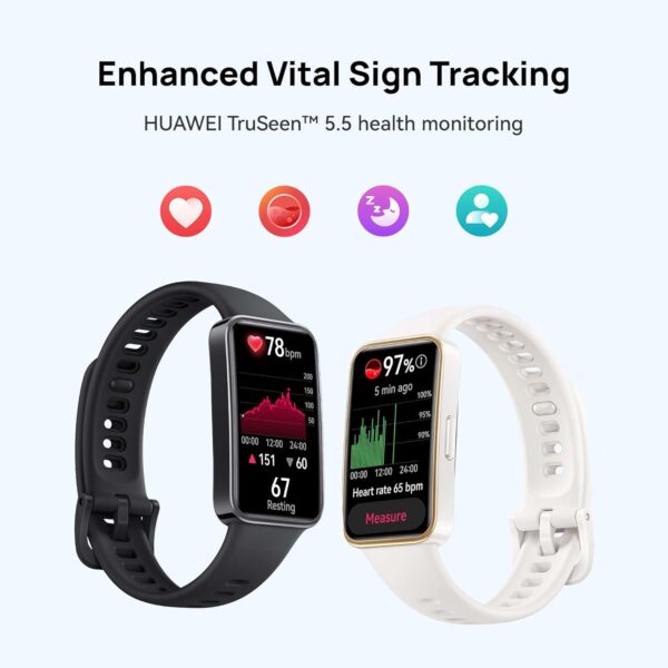 HUAWEI Band 9, Bluetooth, iOS & Android, Up to 14 Days Battery Life, Comfortable Wear, TruSleep 4.0, Scientific Sleep Tracking, 100 Training Modes, Smartband, Starry Black Fluoroelastomer Strap - Image 5