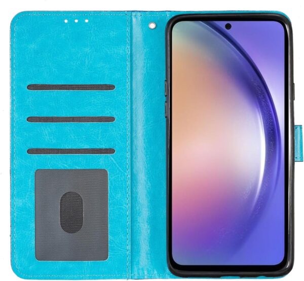 Bling Bling Wallet Case for MOTO G 5G 2024 Pocket Case Blue Glitter 3D Diamond Heart Bling Glitter Pattern PU Leather Folio Shiny Flip Case Kickstand Sparkle Magnetic Book Wallet for MOTO G 5G 2024 - Image 7