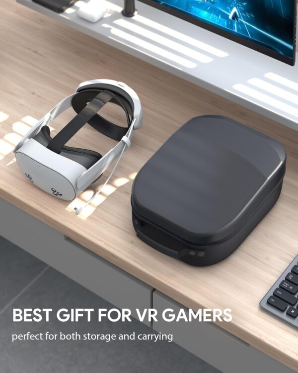 Aubika Hard Carrying Case for Meta Quest 3S/Oculus Quest 3&2&Pro/Pico 4/Vision Pro, Compatible with Elite/Battery Headset Strap Accessories, Suitable for Travel and Home Storage (Black) - Image 7