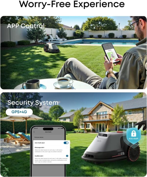 eufy Robot Lawn Mower E15, No Wire, No RTK, No Signal Issue, Hands-Free Auto Mapping, Precise Obstacle Avoiding, Reliable Lawn Maintenance, Worry-Free Experience - Image 8