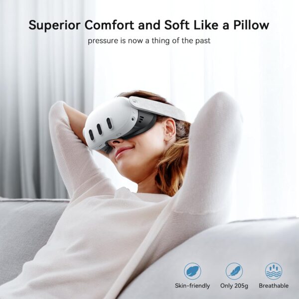AMVR Face Cover Pad Facial Interface Compatible with Meta/Oculus Quest 3 Accessories, with Soft PU Face Cushion Pad Replacement for Quest 3 and Breathable Ice Silk Cotton - Image 7
