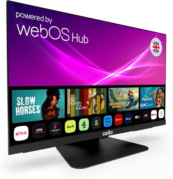 Cello C2425WSF 24 inch Smart Frameless TV/DVD Pitch Perfect Speakers Ultrafast WebOS, Freeview Play, FreeSat, Bluetooth, Netflix Small TV for Kitchen/Bedroom UK Made - Image 3