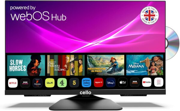 Cello C2425WSF 24 inch Smart Frameless TV/DVD Pitch Perfect Speakers Ultrafast WebOS, Freeview Play, FreeSat, Bluetooth, Netflix Small TV for Kitchen/Bedroom UK Made - Image 2