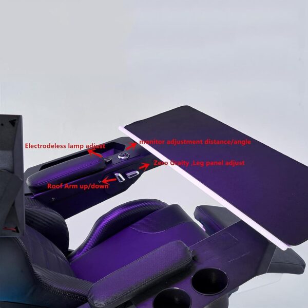 CSTAL Luxury Video Gaming Chair, High-Back Swivel Chair, Computer Table And Chair, Tilt Lock + Lumbar Support + Adjustable Backrest, for 3 Screens Ceiling RGB - Image 7