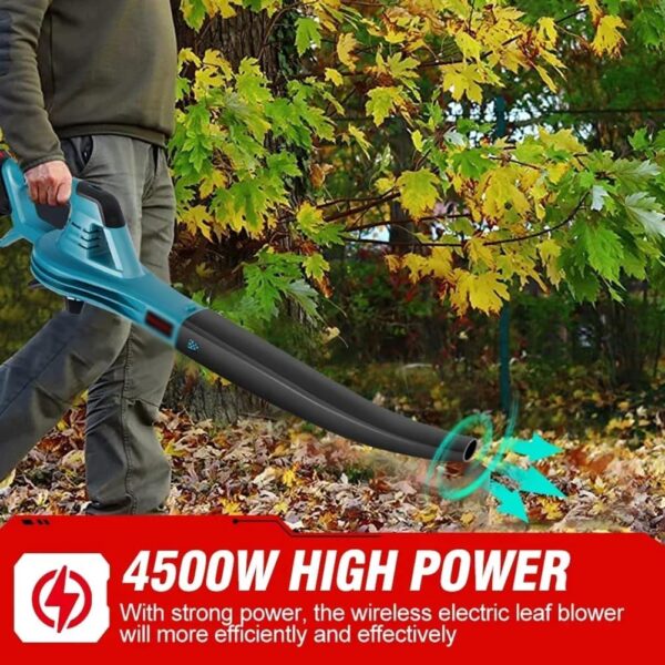 OZBME Cordless Leaf Blower, 4500W Powerful Blower, 22900Mah Lithium Battery 6Speed Cordless Leaf Blower, Electric Blower, Cordless Blower, Snow Blower, for Garden, Patio, Lawn - Image 4