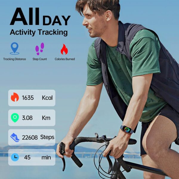 VIPWISE Fitness Tracker with Heart Rate & Sleep Monitor, Bluetooth Smartwatch with Calls, Blood Oxygen, IP68 Waterproof, Step Counter & 20 Sport Modes for Men & Women - Image 4