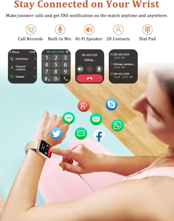 Smart Watch, Alexa Built-in, Answer/Make Calls 44mm Smartwatch Women Men, 1.83'' Sports Watch IP68 Waterproof, Heart Rate SpO2 Sleep Stress Monitor, Step Counter Watch for Android & iOS Phone - Image 5
