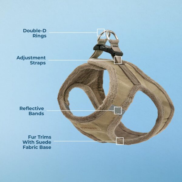 Voyager Step-In Plush Dog Harness by Best Pet Supplies - Step In Vest Harness for Small and Medium Dogs, Soft Plush, Latte, size S - Chest: 14.5 - 16" - Image 4