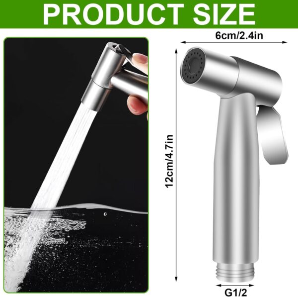 Handheld Bidet Sprayer Head Stainless Steel Bathroom Bidet Spray Toilet Faucet Sprayer for Shower Bathroom Douche Shattaf Hygiene Toilet Cloth Diaper Cleaning (Sprayer Head only) - Image 3