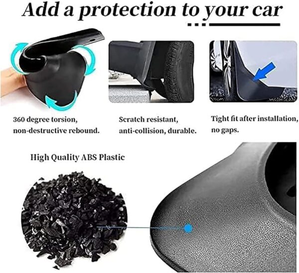 4 Pcs Car Mud Flaps for Volvo V90 Cross Country 2017-2022, Front Rear Mudguards Fender Splash Guards Mudflaps Protection Splashproof External Replacement Accessories - Image 4